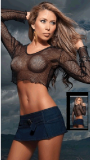 8704 x2 shher see thru top with mini skirt
